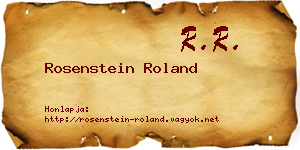 Rosenstein Roland névjegykártya