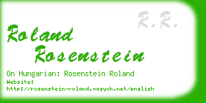 roland rosenstein business card